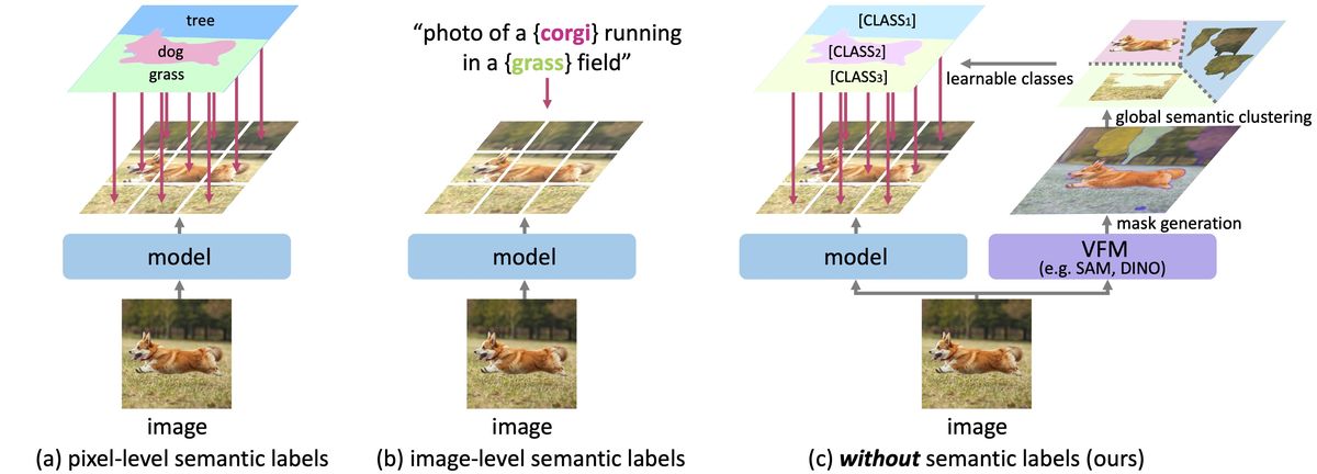 Towards Open-Vocabulary Semantic Segmentation Without Semantic Labels